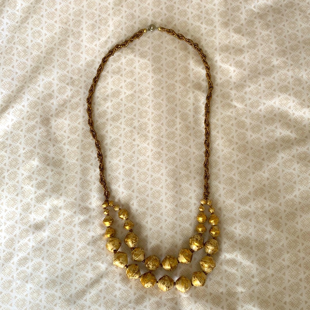 Gold beaded necklace